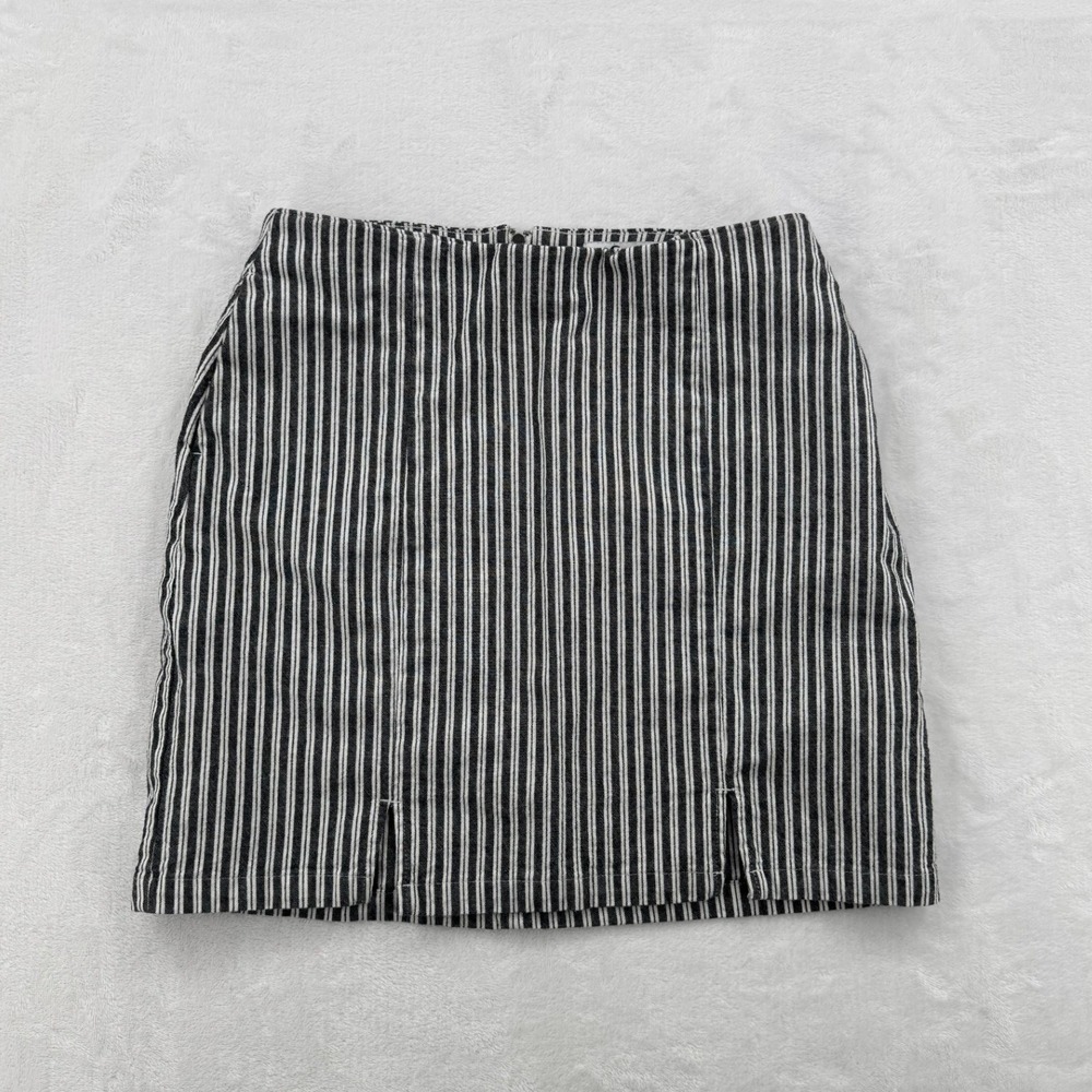 Hollister Striped Mini Skirt Women Small Black White Excellent Ultra High Rise